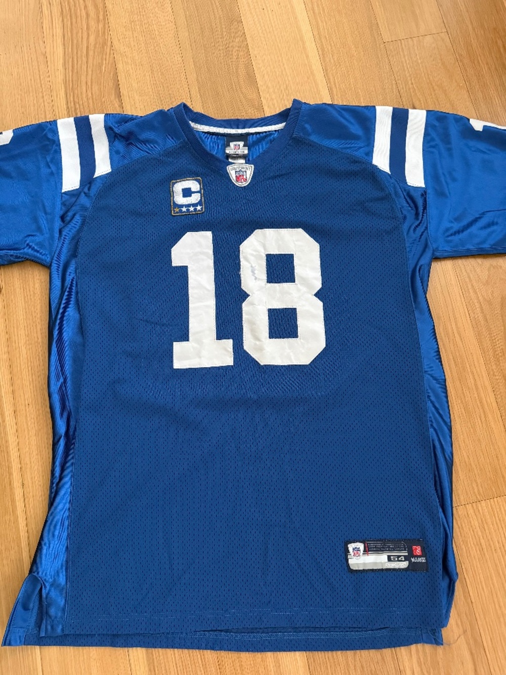 Peyton Manning Indianapolis Colts Vintage Reebox Authentic Jersey Size 54 2XL
